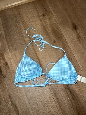 Aerie Swim Top Gingham Triangle Bikini Small